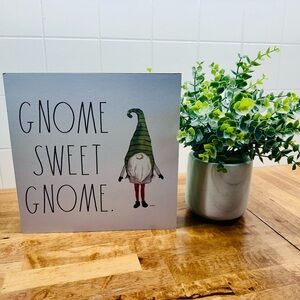 Rae Dunn Gnome Sweet Gnome Wall Decor - Green and White